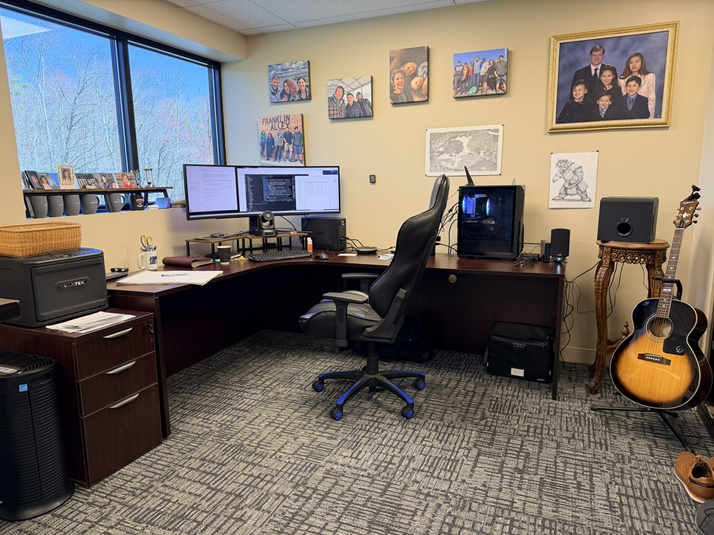 Primary development workstation with dual monitors